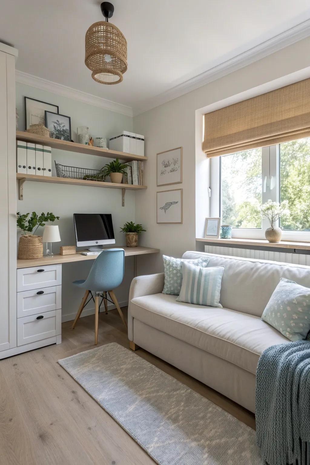 Simplicity reigns in a minimalist office setup that inspires focus.