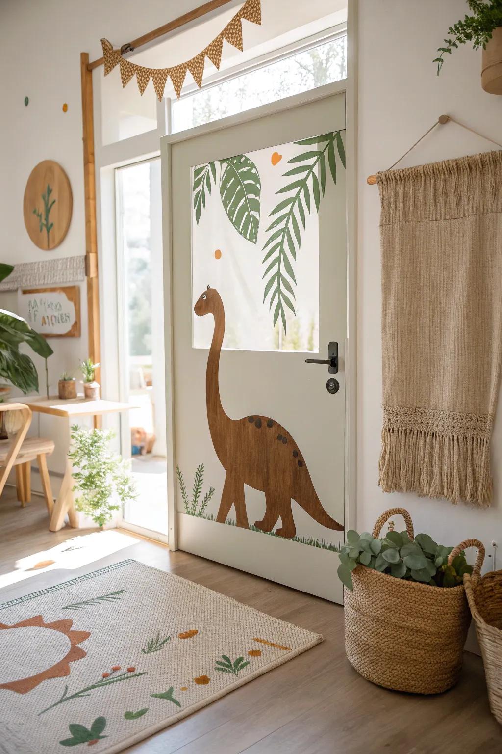 Uncover the past with this dinosaur discovery door!