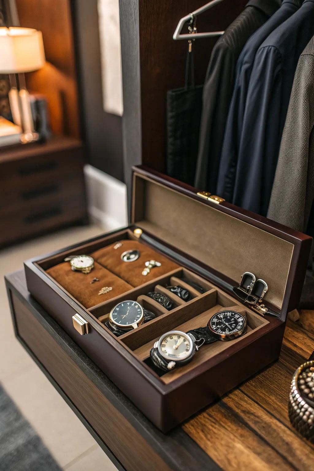 Let your accessories shine with a dedicated display that blends style and function.