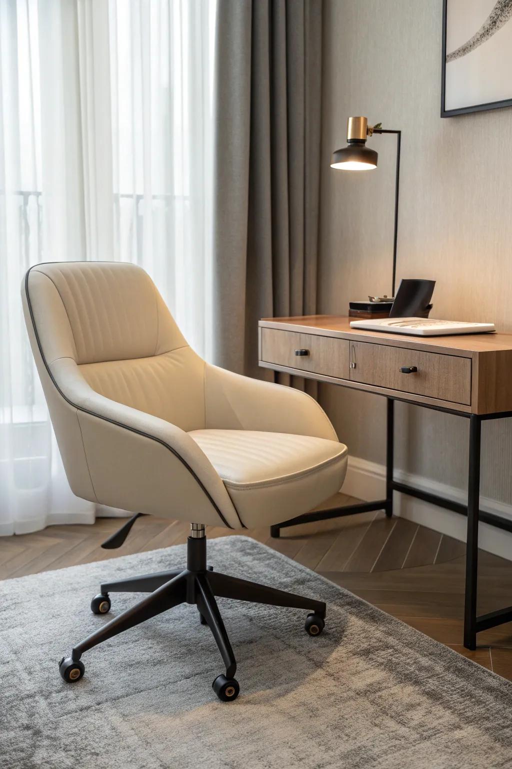 Minimalist designs create a clean, serene environment for a clutter-free workspace.