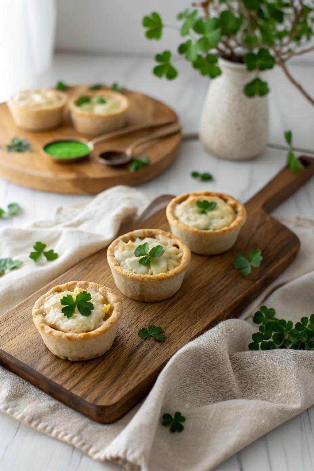 Delight in mini shepherd's pies that offer a taste of comfort and tradition in every bite.