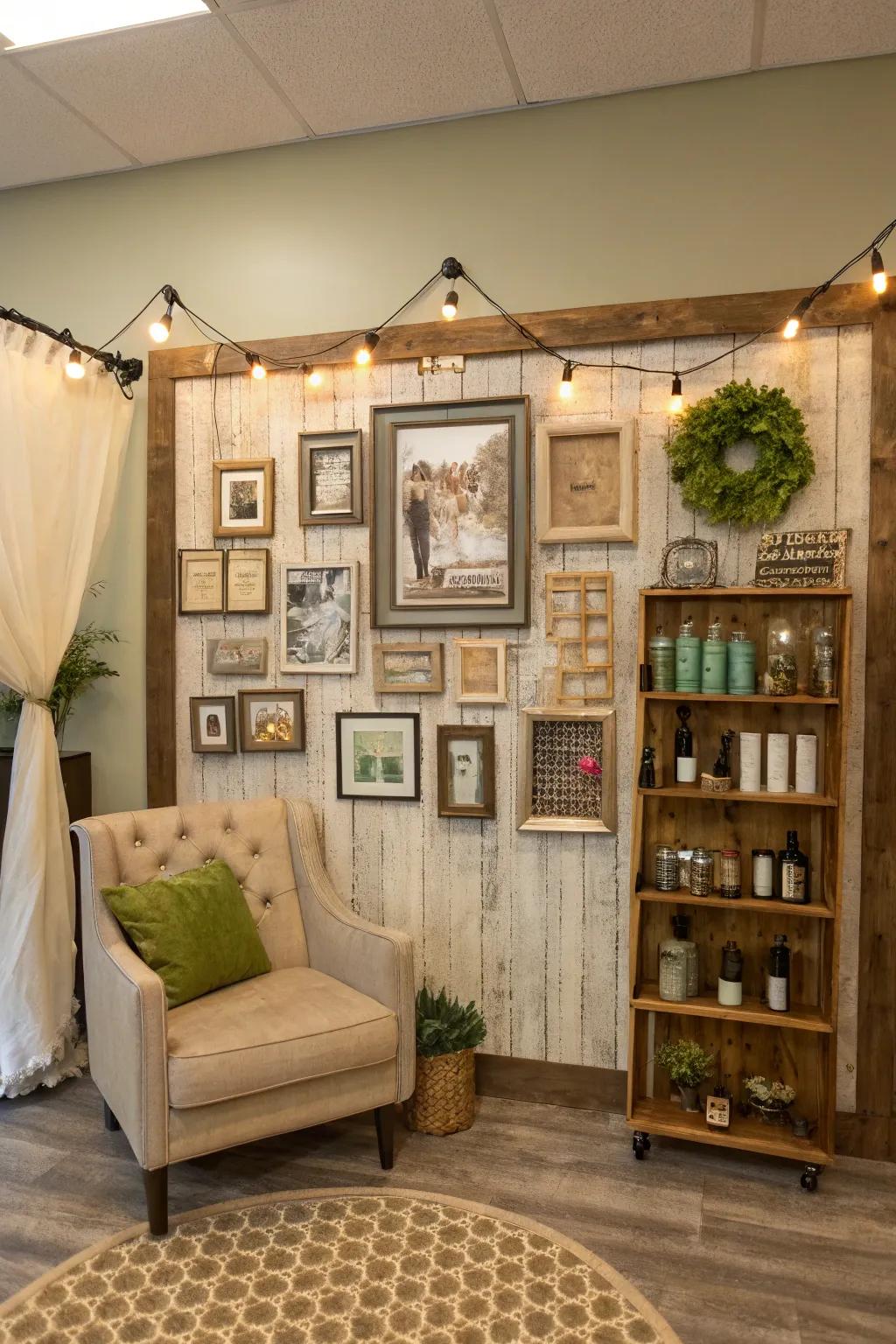 Tell your salon's story with a personalized collage that connects and inspires. #PersonalizedDecor #StorytellingDesign