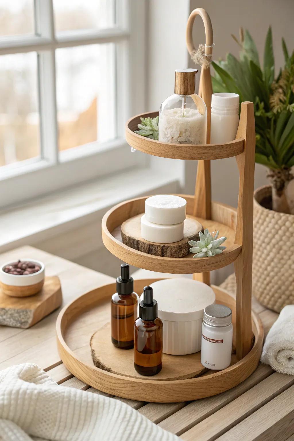 Make the most of small spaces with multi-tiered storage solutions.