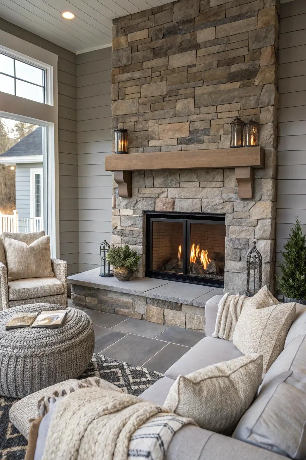 Embrace timeless elegance with a warm gray palette that soothes and delights.