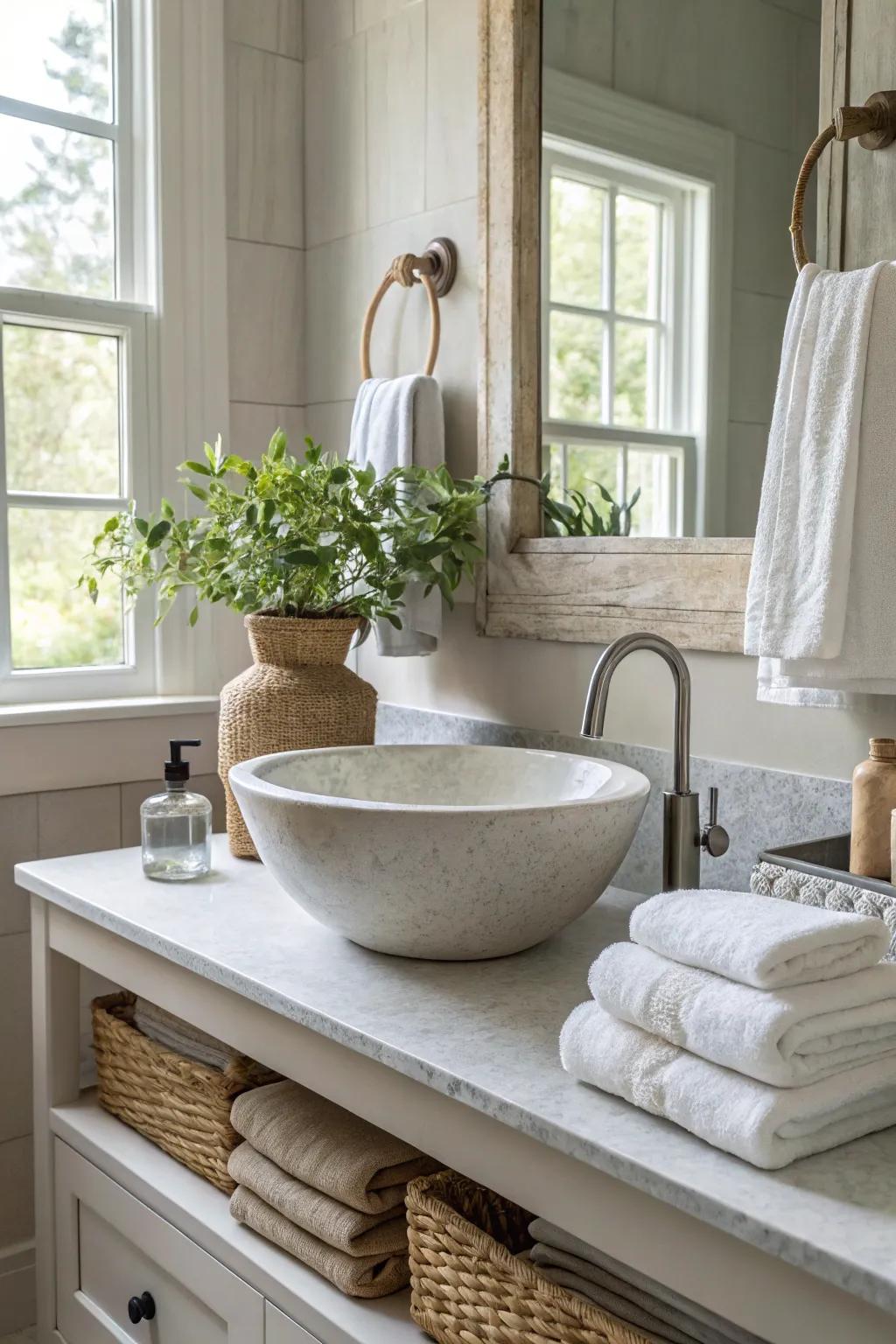 Go green with eco-friendly fixtures for a sustainable and stylish bathroom! 🌱 #EcoFriendly #SustainableLiving