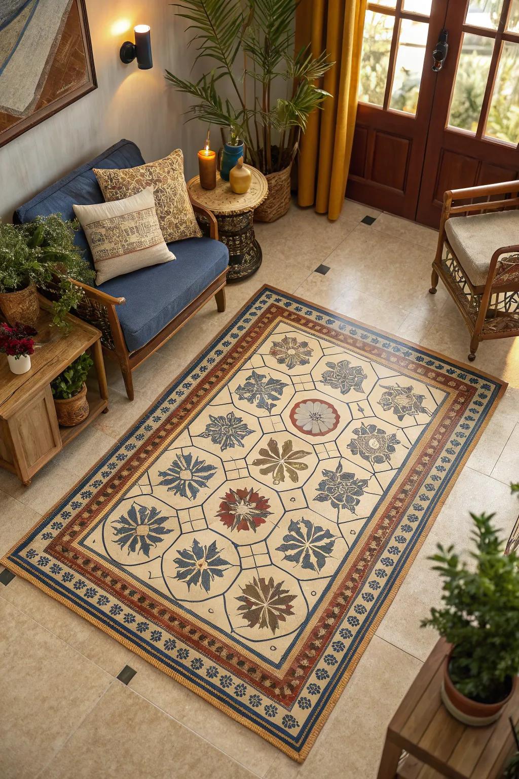 Frame your floors with intricate borders that add elegance and depth. #ArtfulFloors