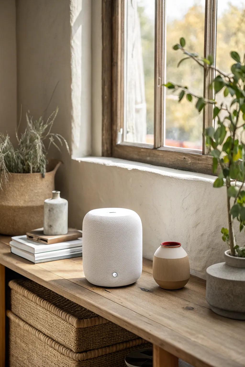 Let soothing soundscapes set the tone for relaxation in your zen corner.