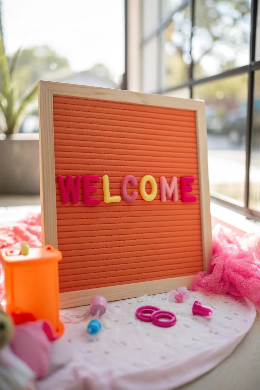 Welcome loved ones with heartfelt messages that make your nursery a warm haven.