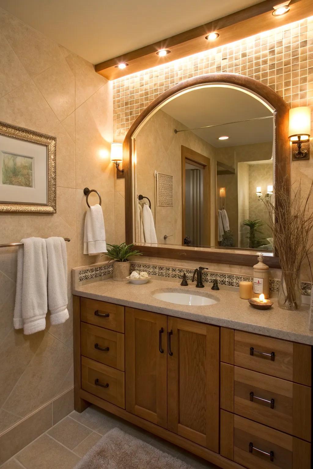 Backlit soffits offer a serene ambiance, ideal for unwinding.