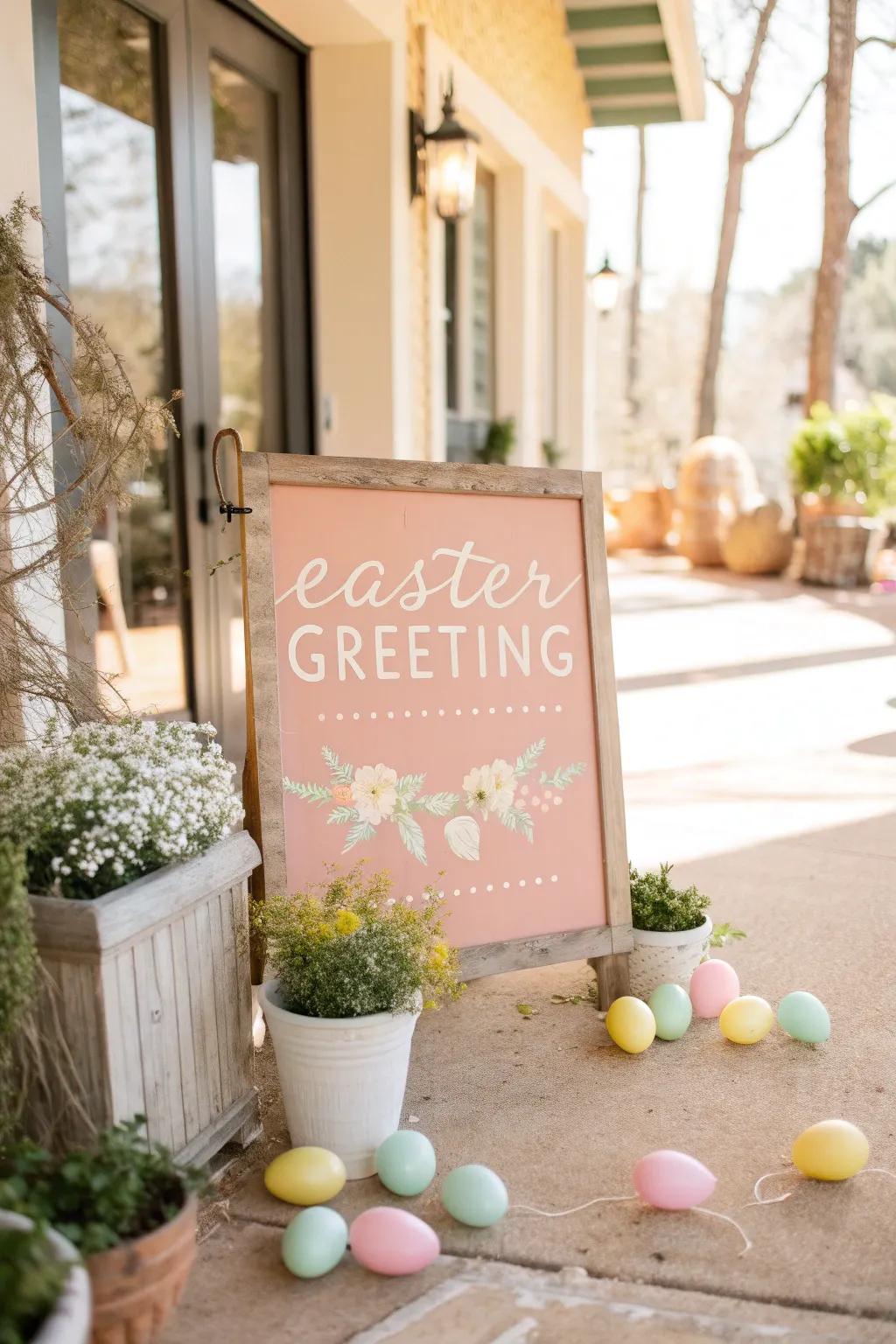 Greet your guests with warm Easter wishes and a touch of creativity.