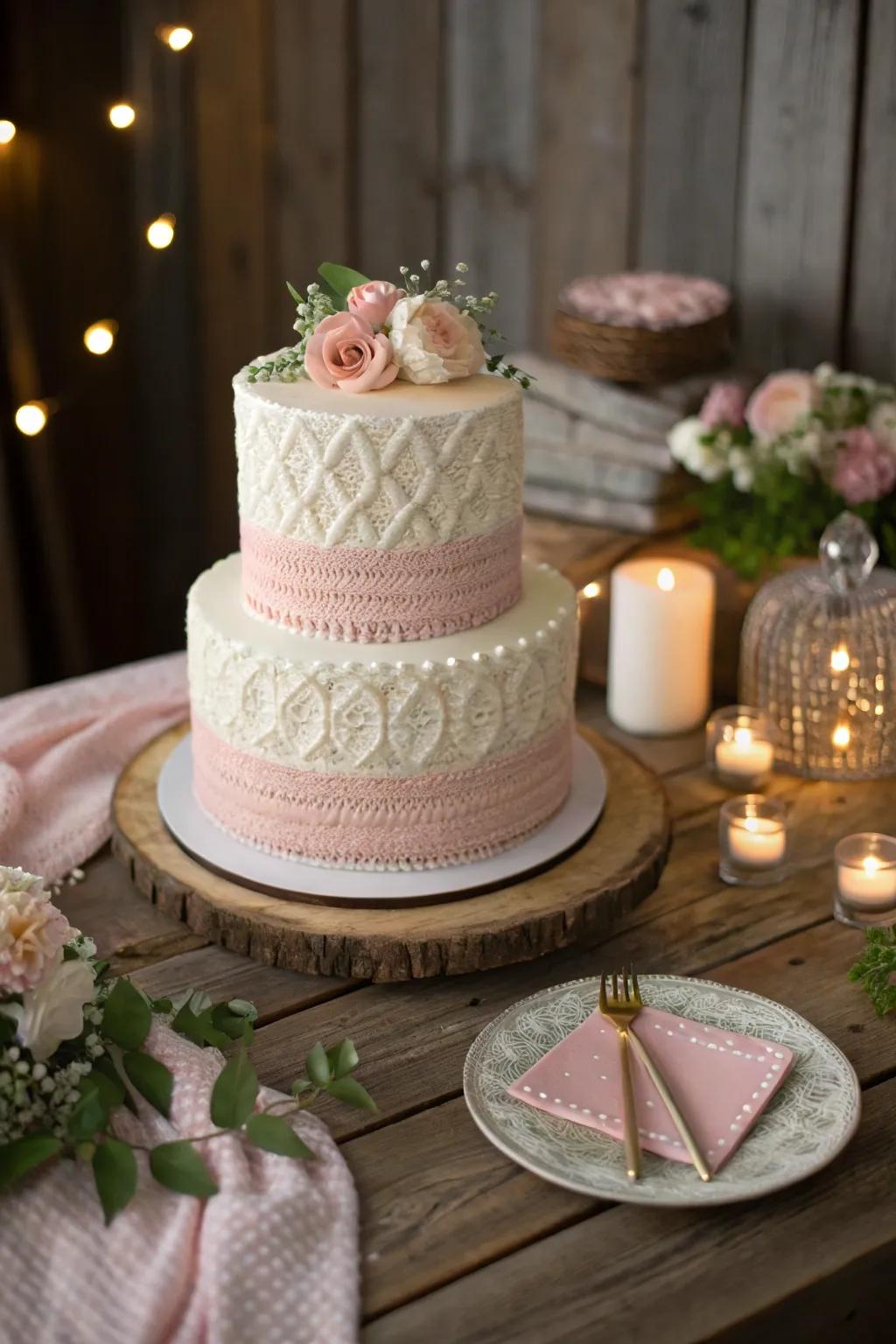 Infuse your cake with warmth through textile-inspired textures that feel like home. 🧵 #TextileCake #CozyCelebration