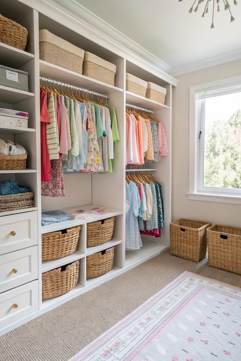 Seasonal rotation keeps the closet focused and clutter-free. 🍂 #SeasonalStorage #OrganizedLiving