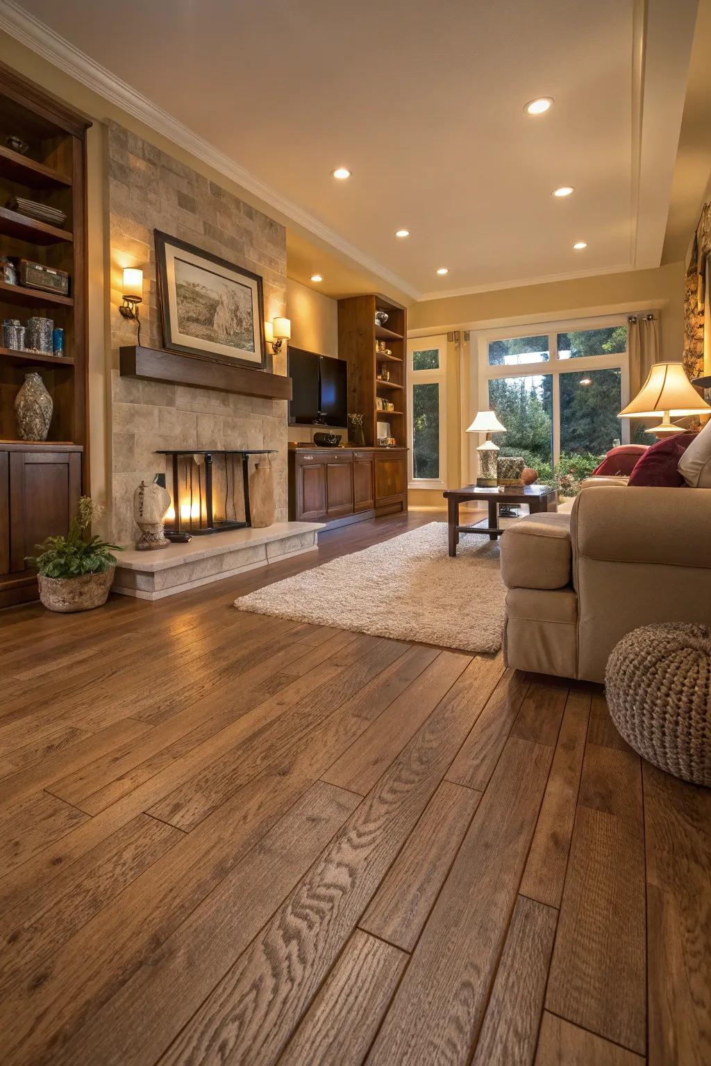 Seamless transitions create a cohesive and flowing home environment.