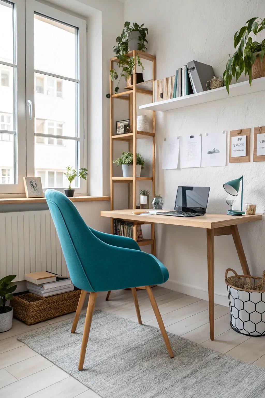 A pop of color adds energy and vibrancy to your office setup, making it truly unique. 🌟 #ColorPop #VibrantOffice #UniqueDesign