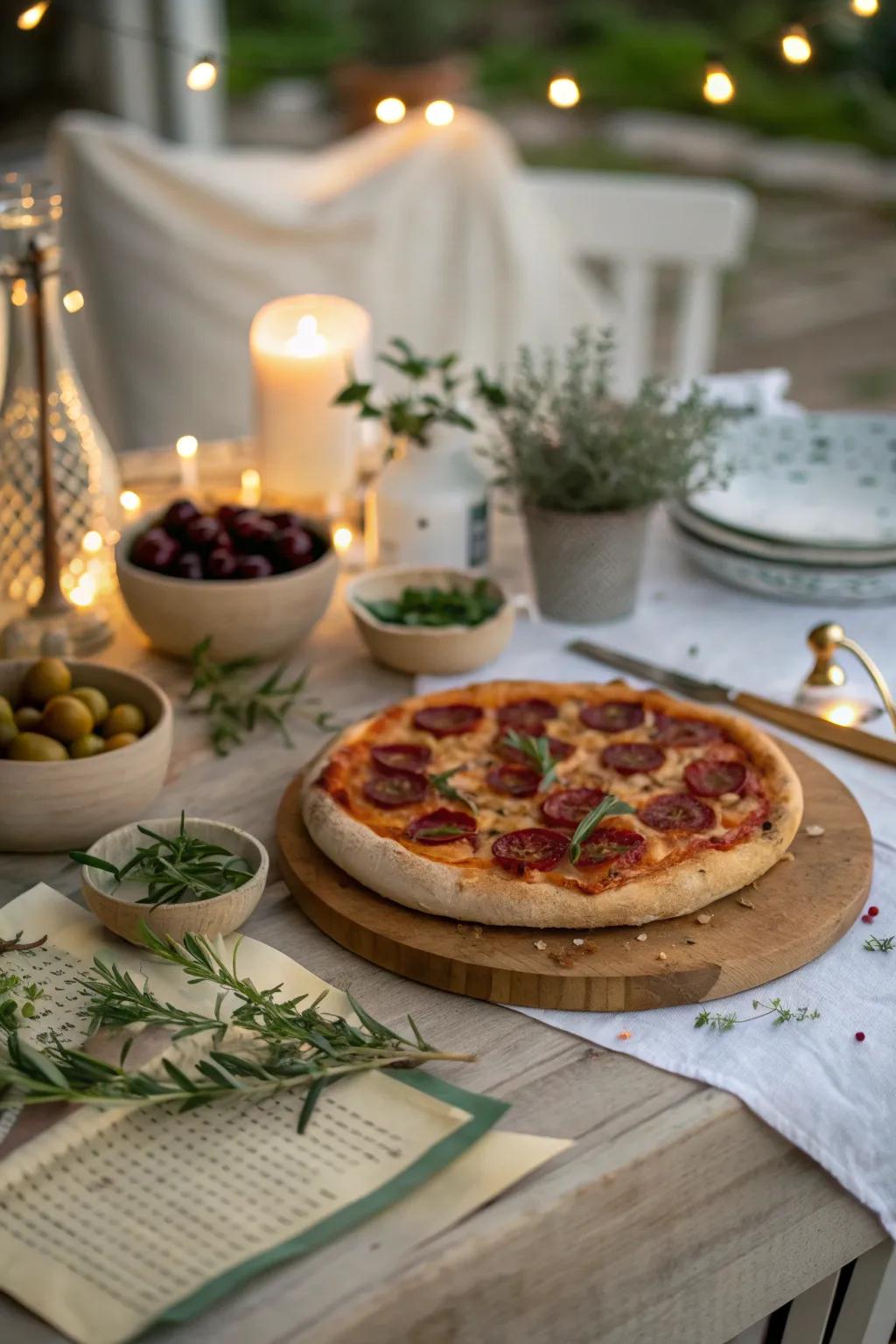 A themed music playlist adds ambiance and energy, perfectly complementing your pizza party vibe.