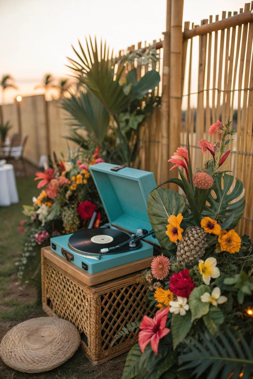 Let the music enhance your tropical party with a playlist full of island vibes.