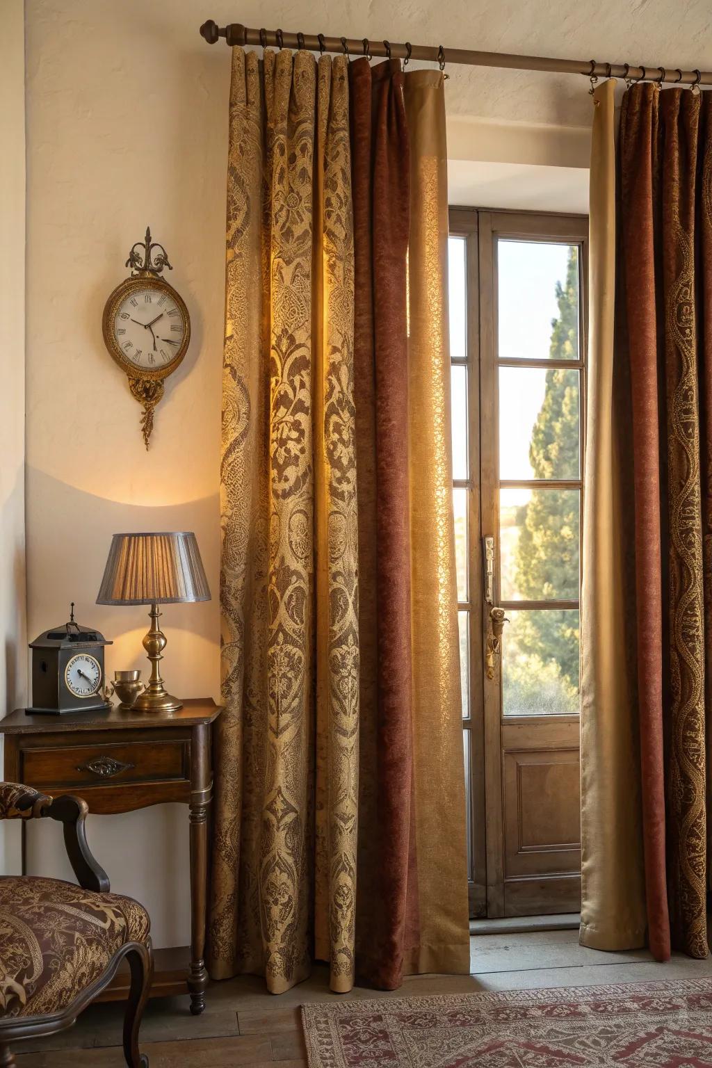 Add character and charm to your space with vintage-inspired curtains that bring a touch of history and elegance. #VintageCharm #TimelessDecor