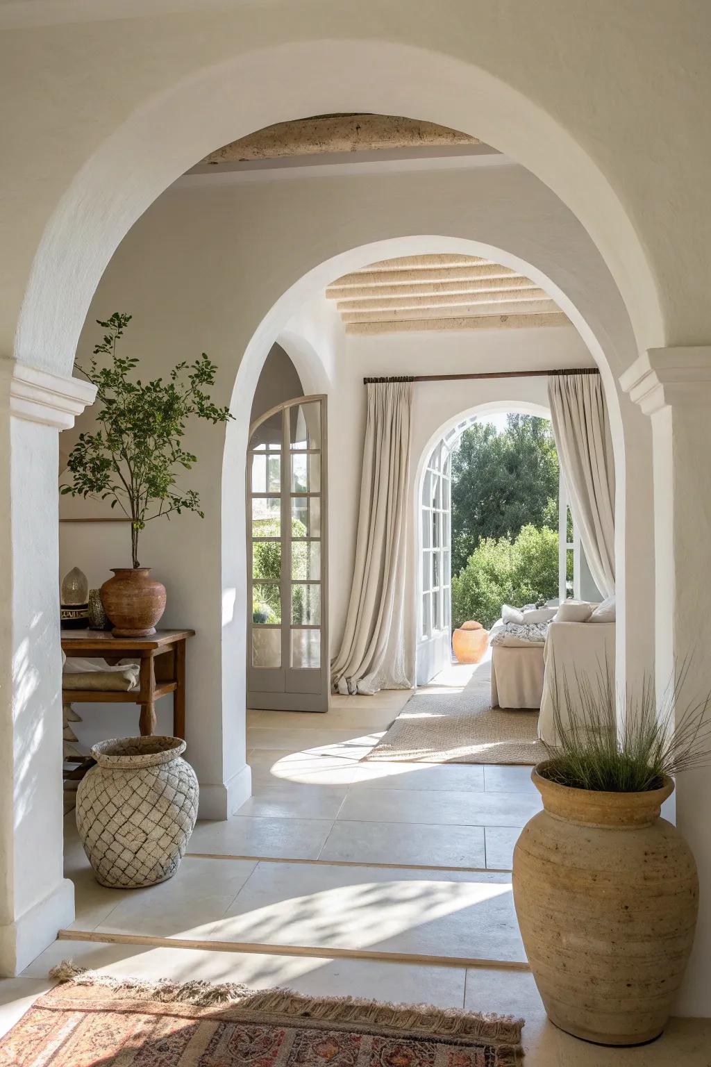 Embrace the elegance of classic white arches for a look that never goes out of style.