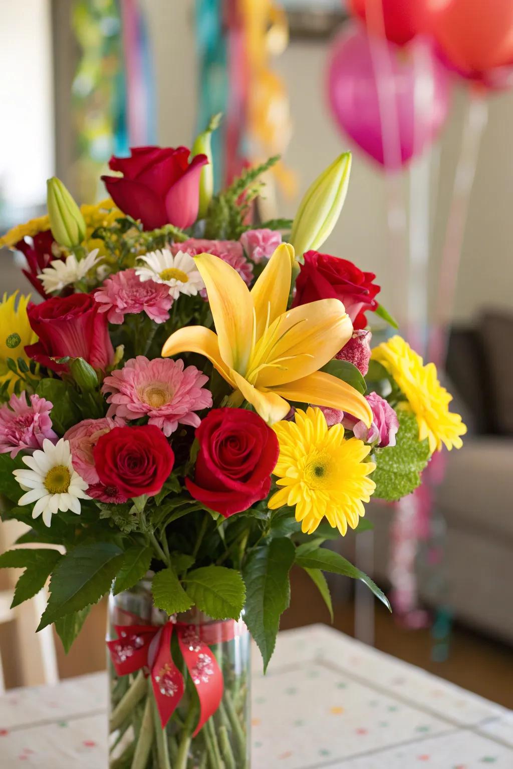 A splash of colorful blooms can light up any room and make your birthday celebration unforgettable!