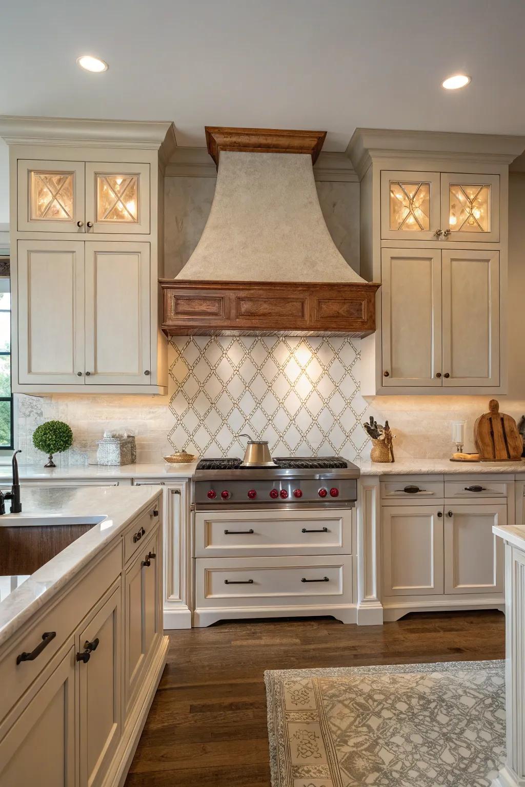 Achieve a polished look with a seamlessly integrated range hood that matches your cabinetry.