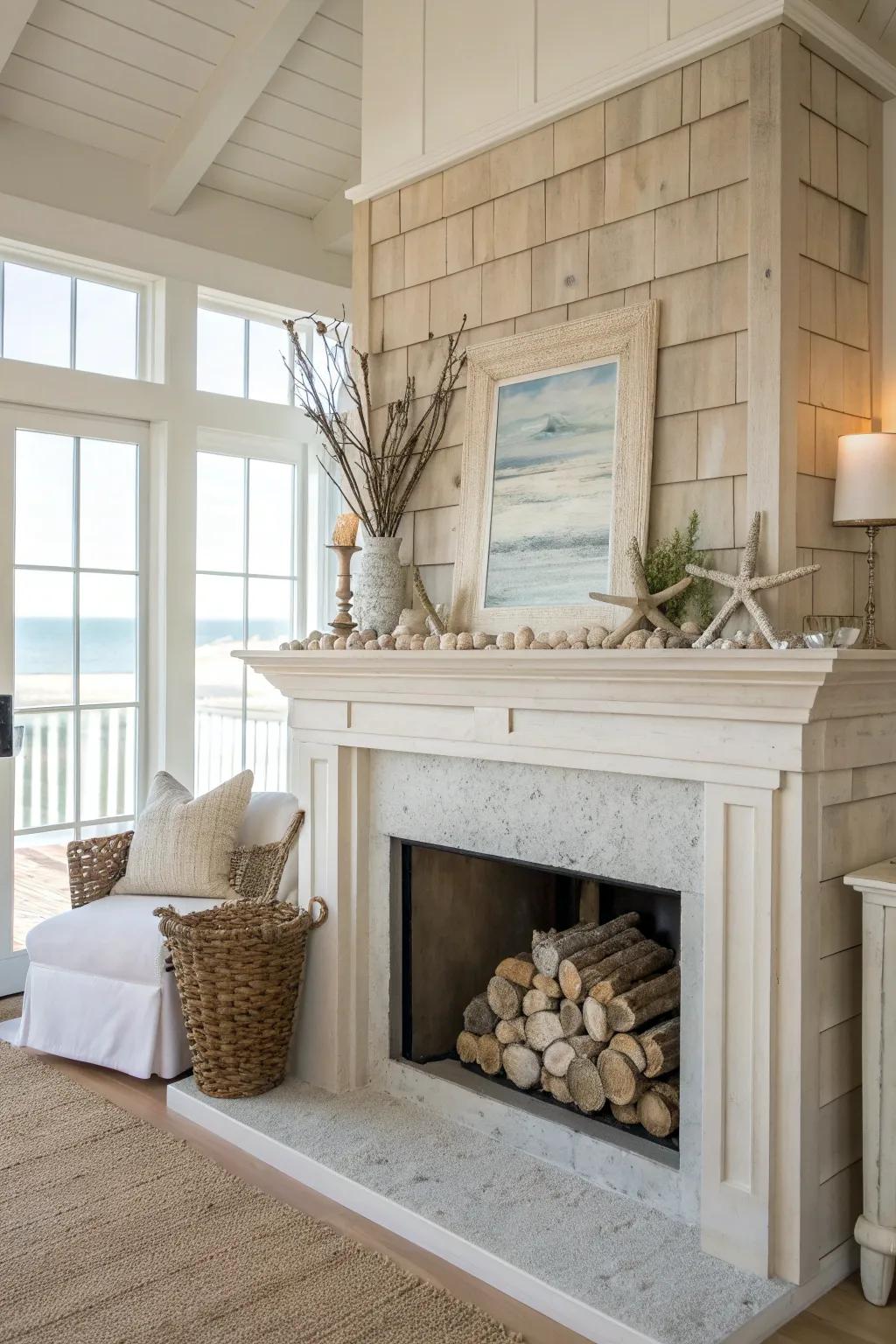 Let soft tones create a serene atmosphere that echoes the calming effect of sandy shores.