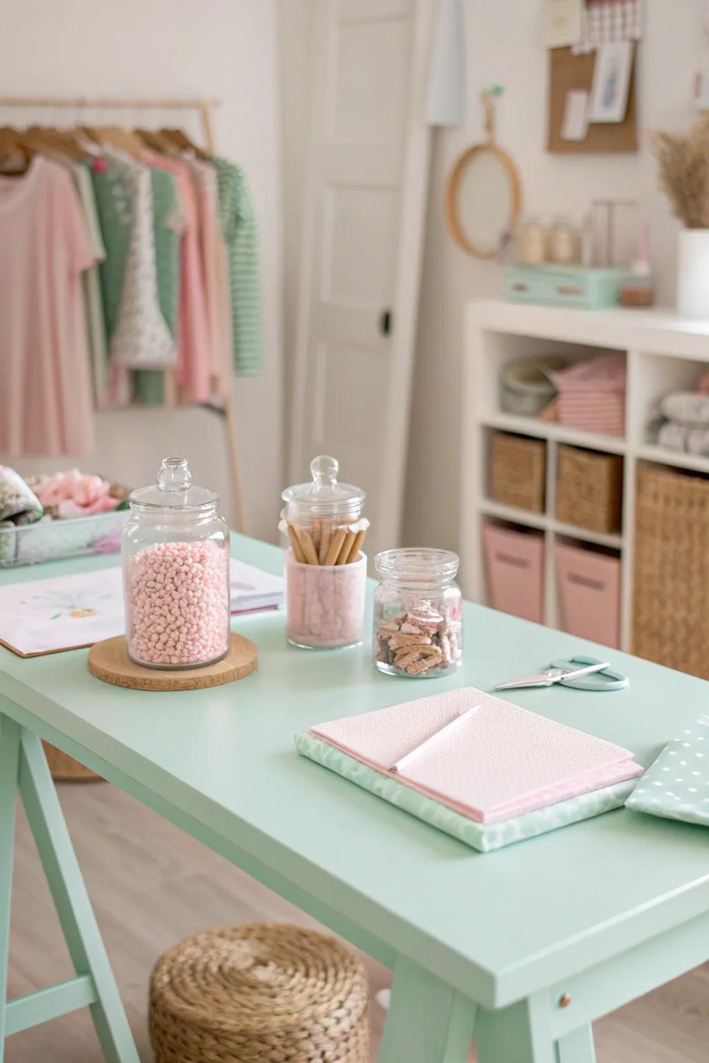 Create a serene and inviting atmosphere with the calming effect of soft pastels, perfect for inspiring creativity.