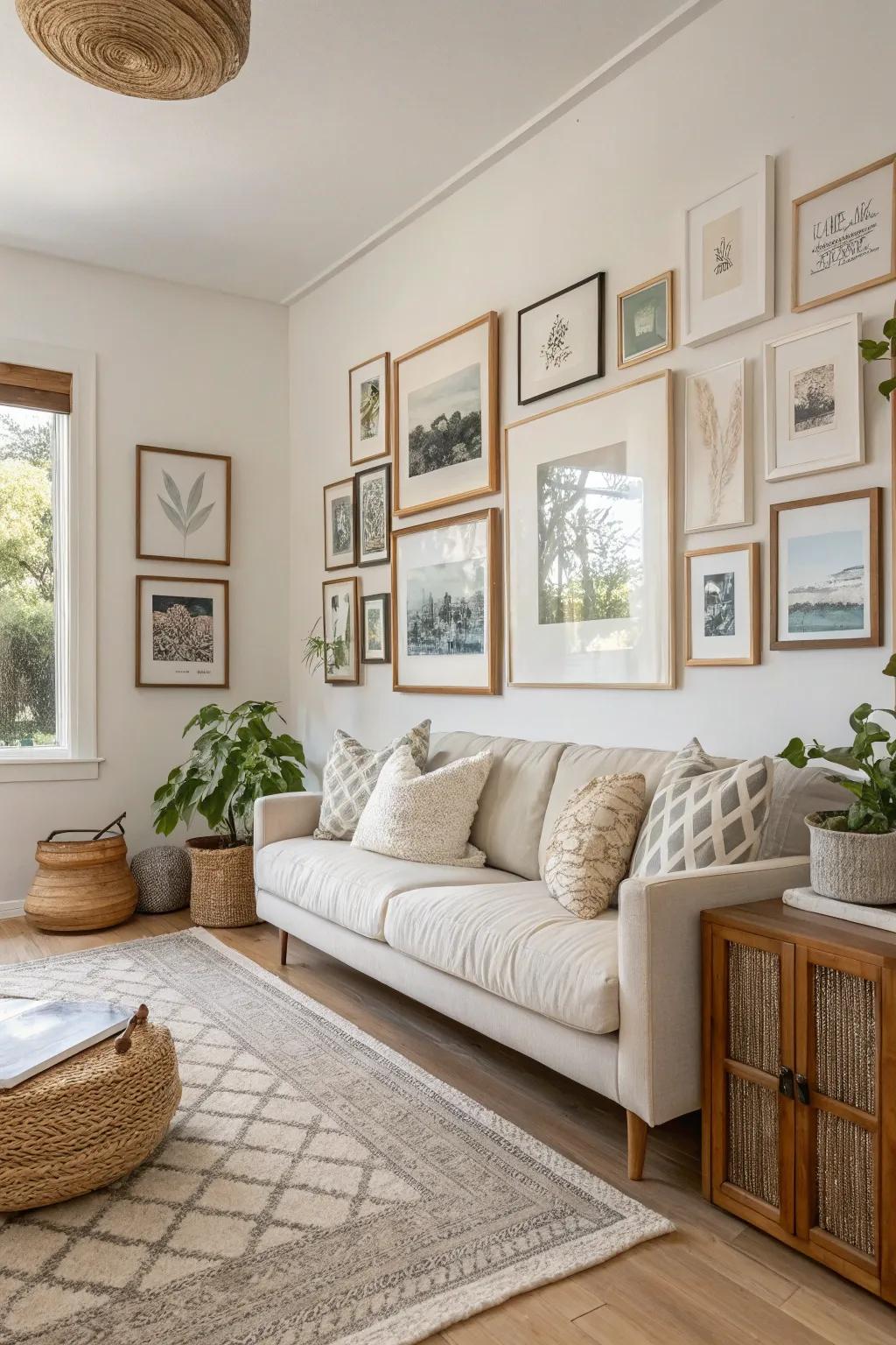 Transform your space with a personalized gallery wall that tells your unique story.