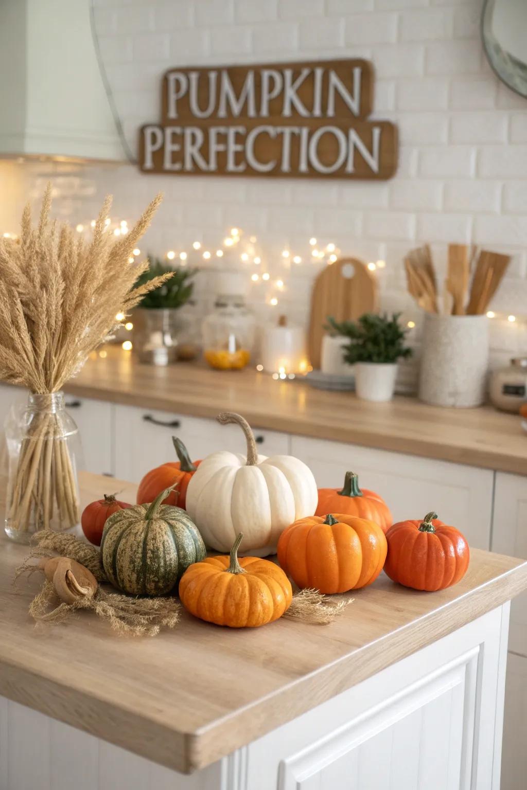 Pumpkins in all shapes and sizes bring autumn charm and Halloween spirit to your kitchen.