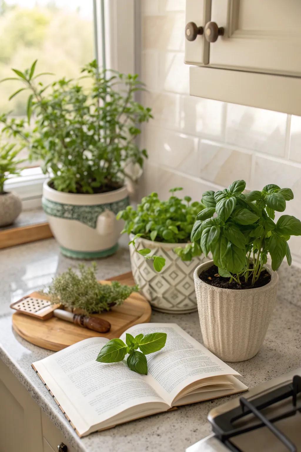Bring life and flavor to your kitchen with fresh herbs in your counter corner.