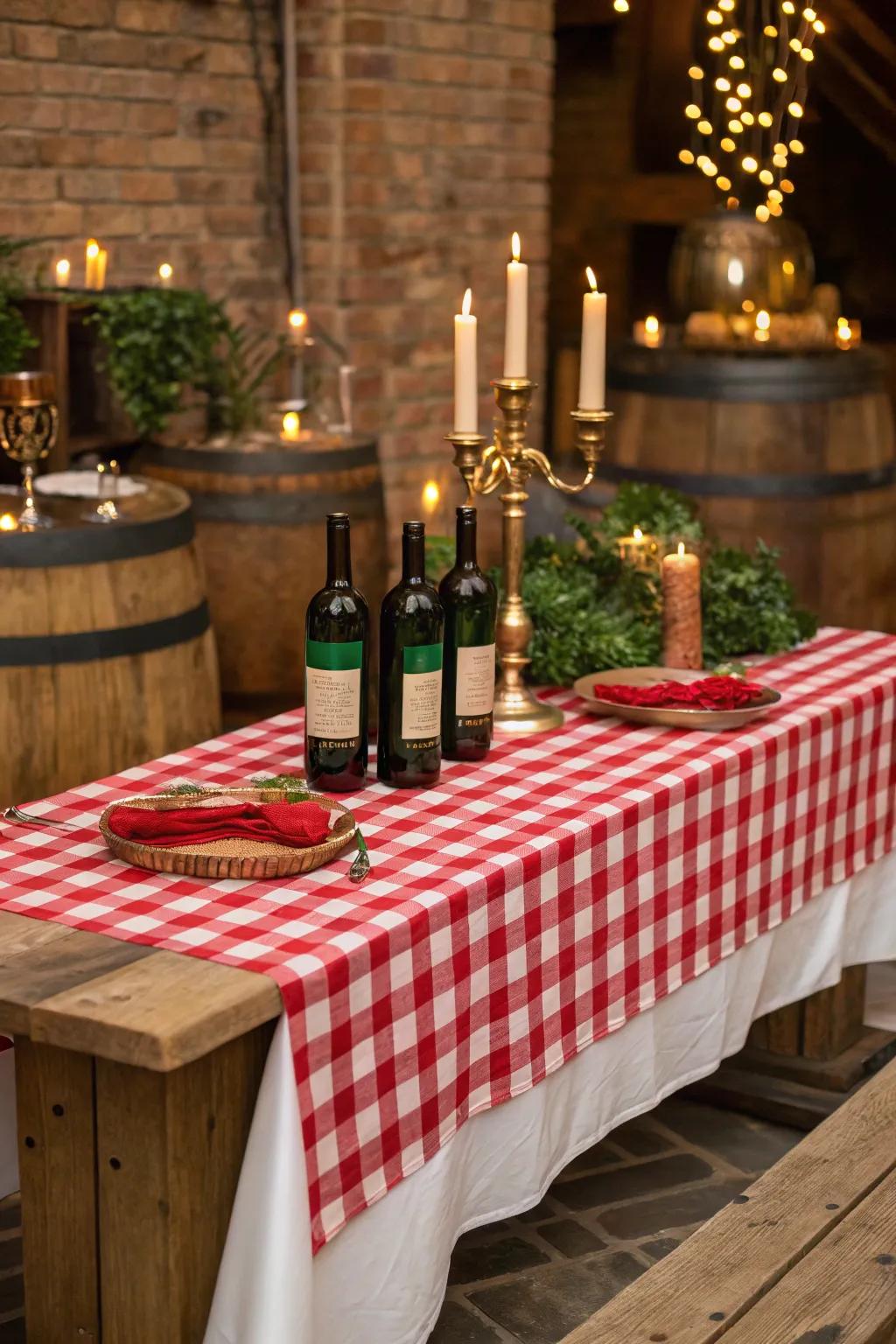 Create a cozy Italian atmosphere with rustic table settings that invite warmth and conversation.