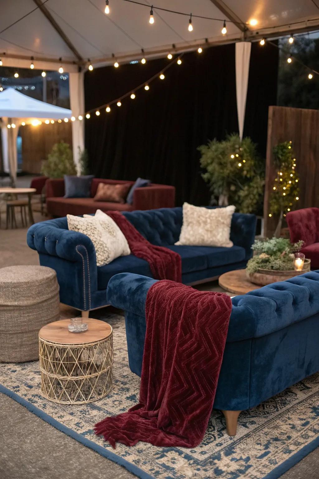 Create intimate seating areas that invite guests to relax and converse.
