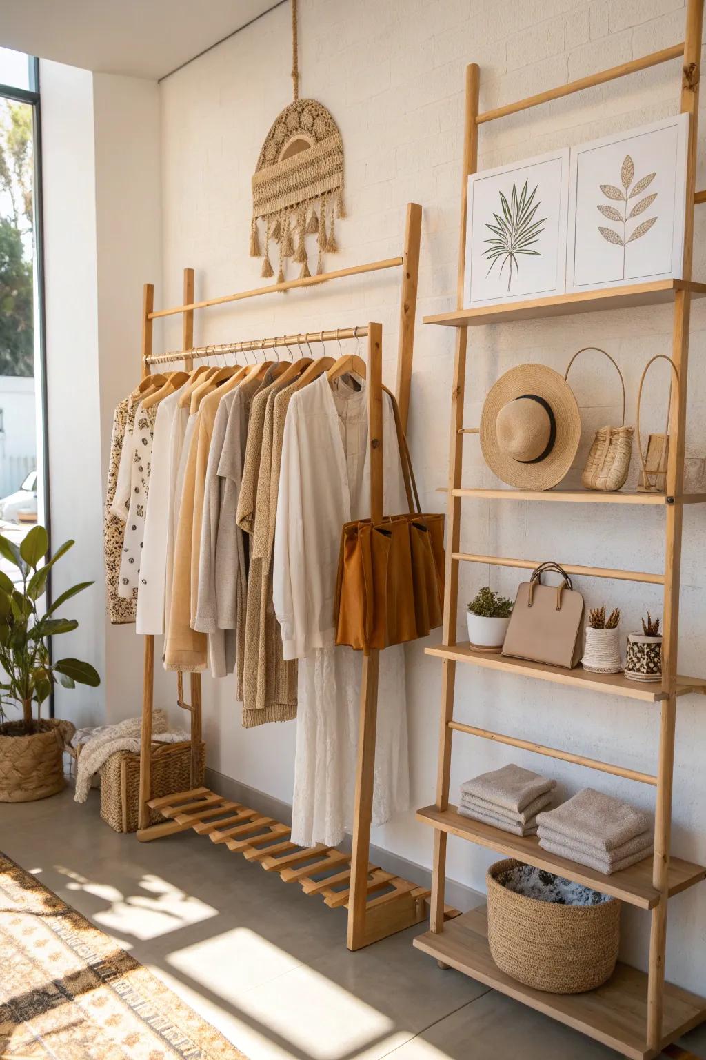 Elevate your merch with wall-mounted displays that keep your space chic and organized.