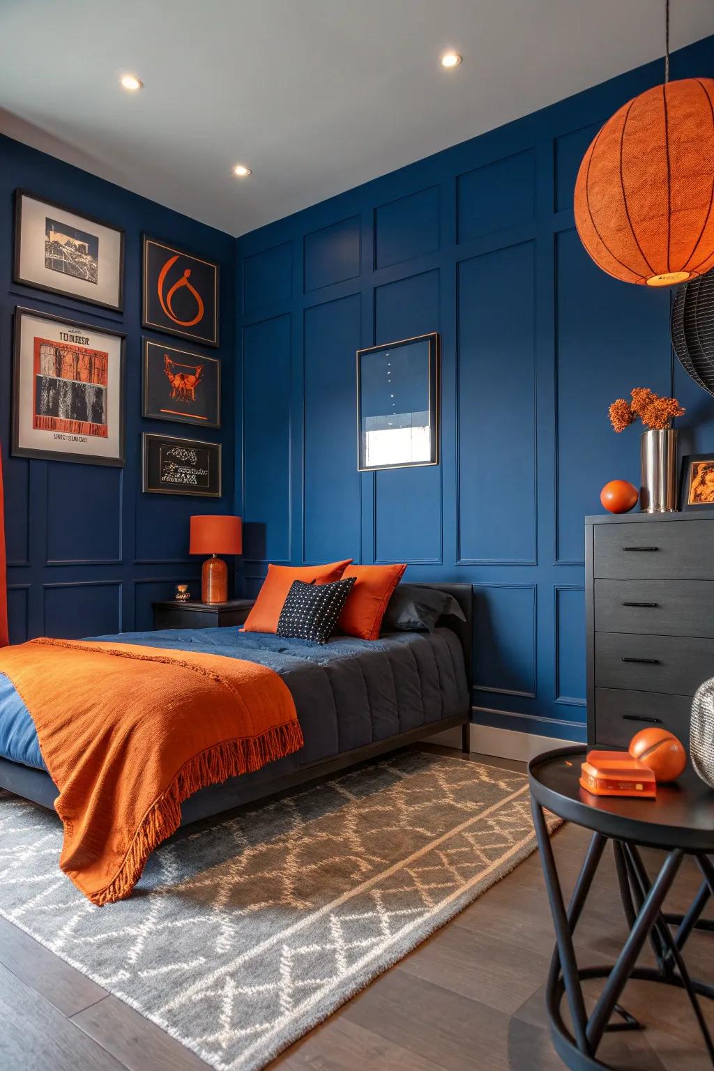 Set the stage with bold colors that pop against sleek furniture. 🌟 #BoysRoom #BoldColors #InteriorDesign