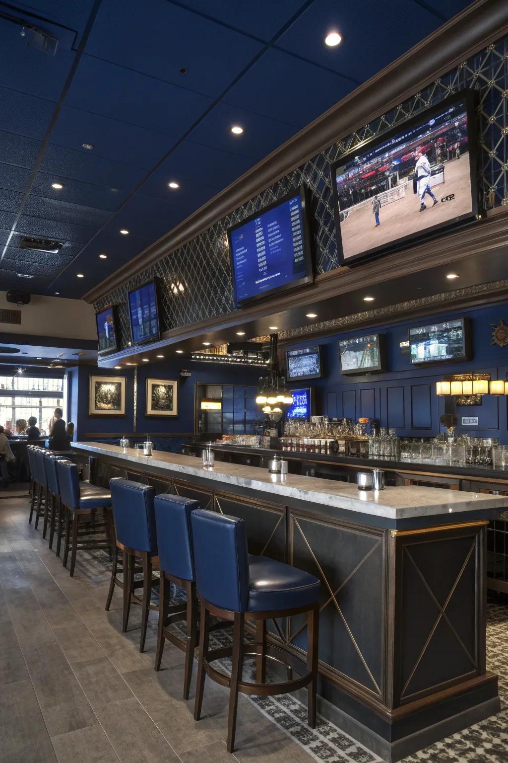 Immerse yourself in the game with strategically placed screens for perfect viewing angles.