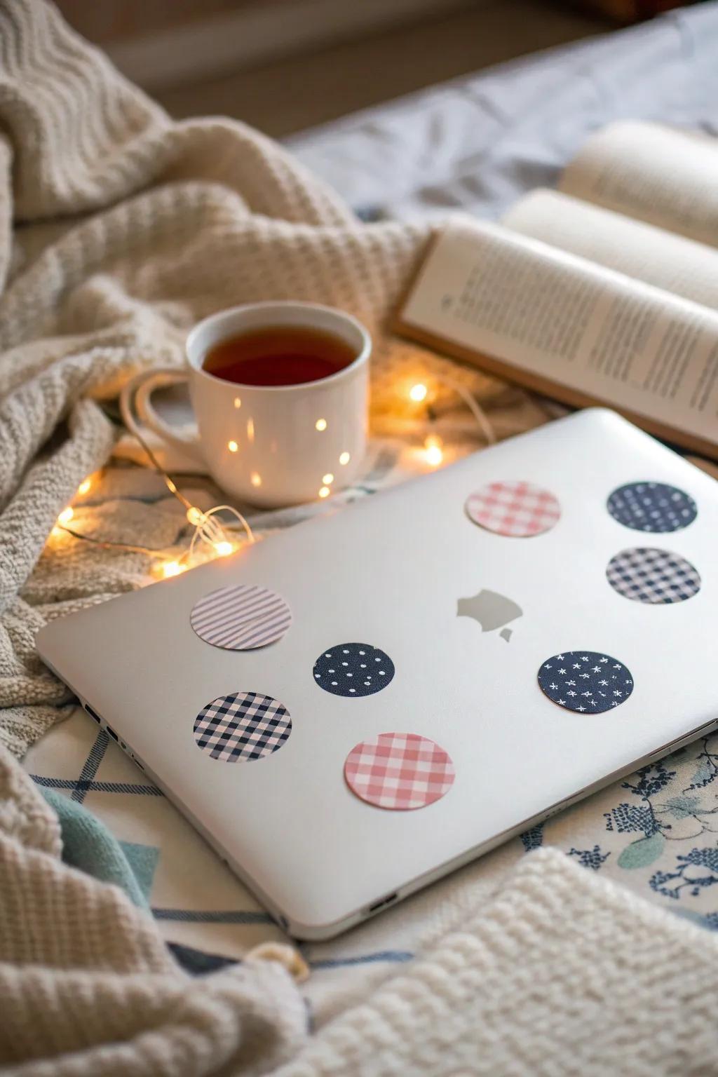 Transform ordinary items into stylish accessories with gingham stickers that never go out of style.