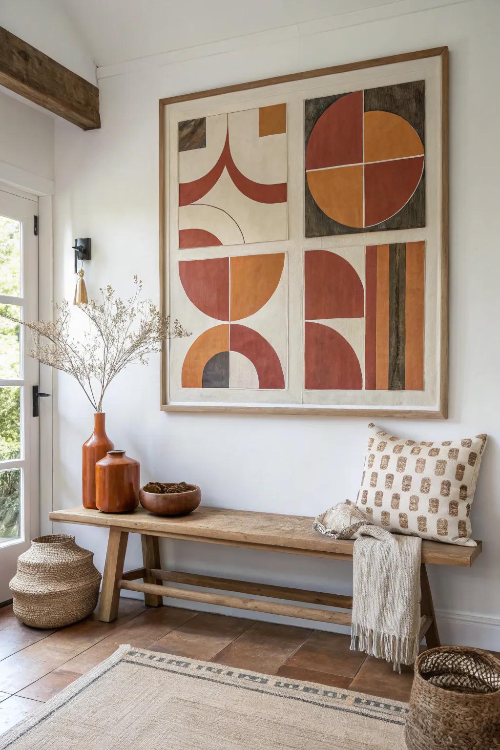 Embrace the timeless allure of geometric patterns in your decor for a striking statement.