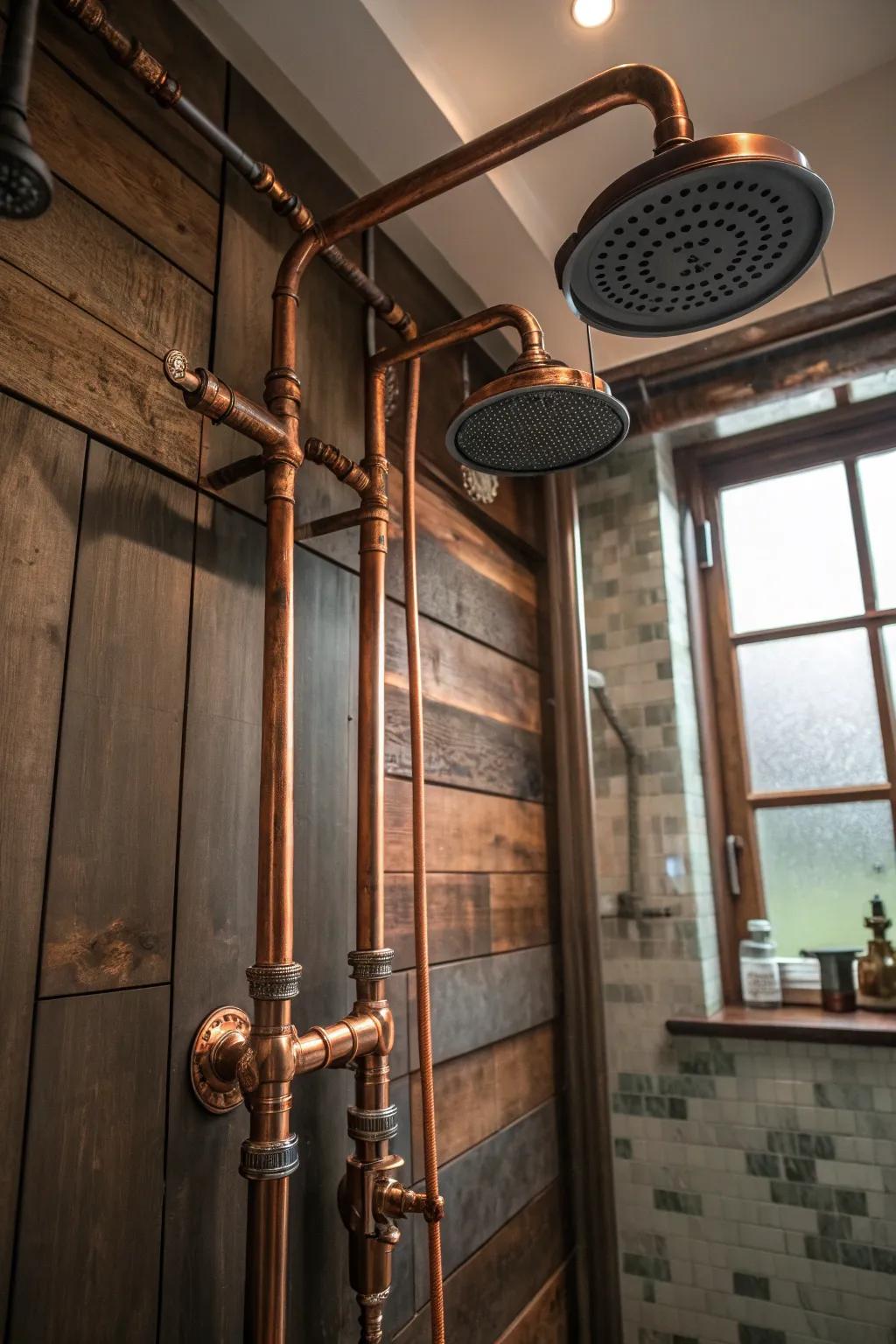 Unleash the industrial charm with exposed copper pipes that scream steampunk. #IndustrialDesign #SteampunkStyle