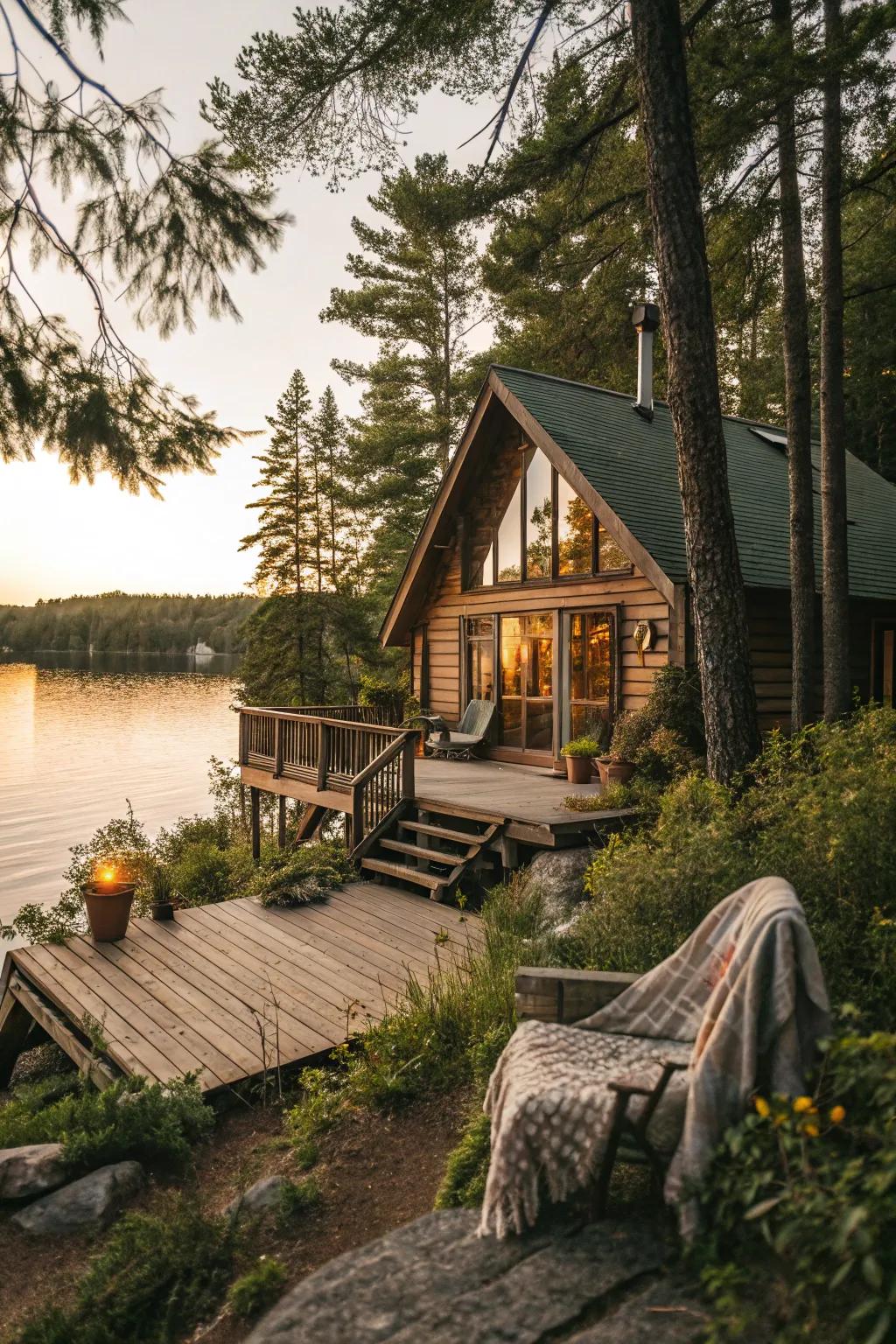 Let water views redefine relaxation at your cabin retreat.