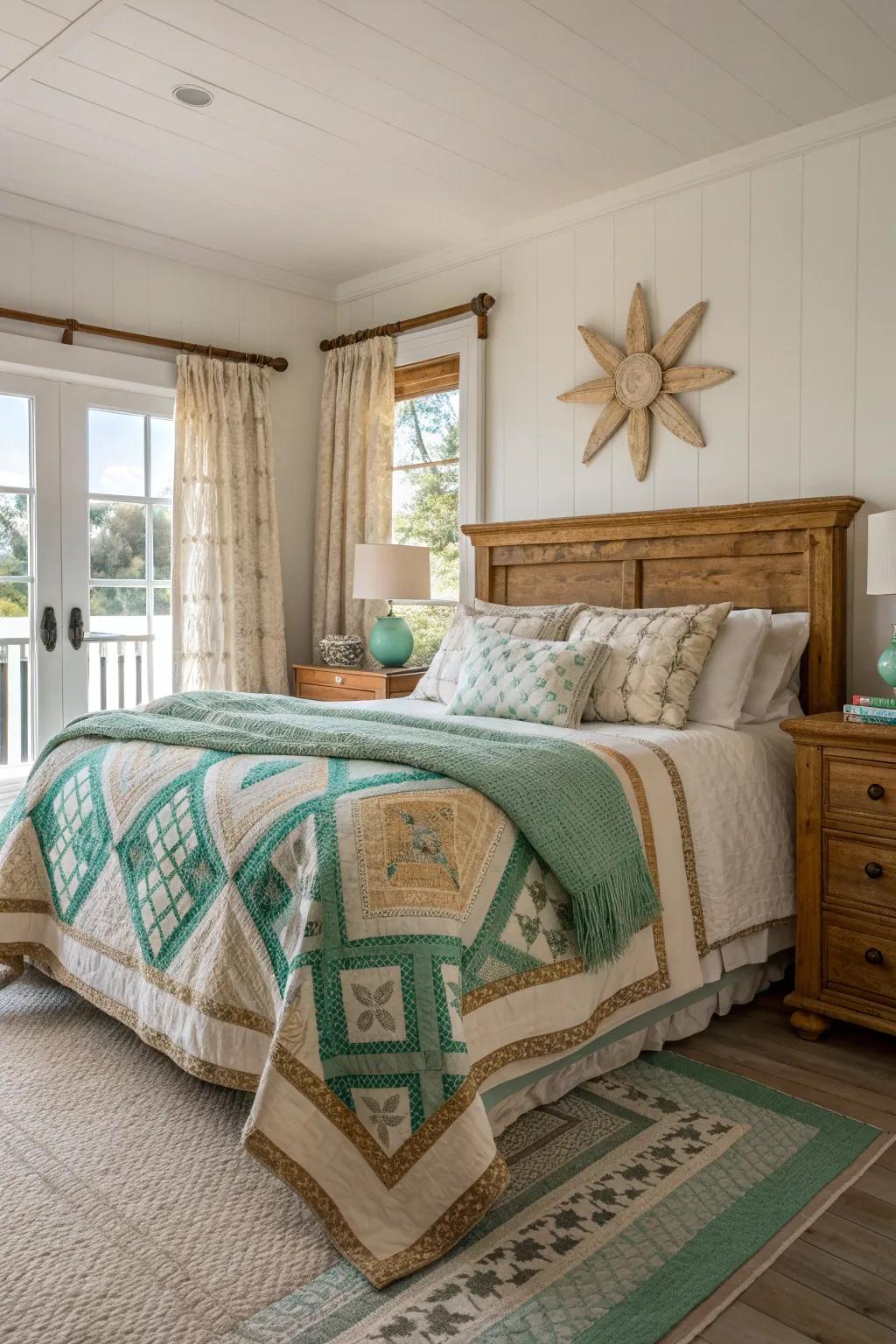 Family heirlooms add a personal and unique touch to your coastal bedroom.