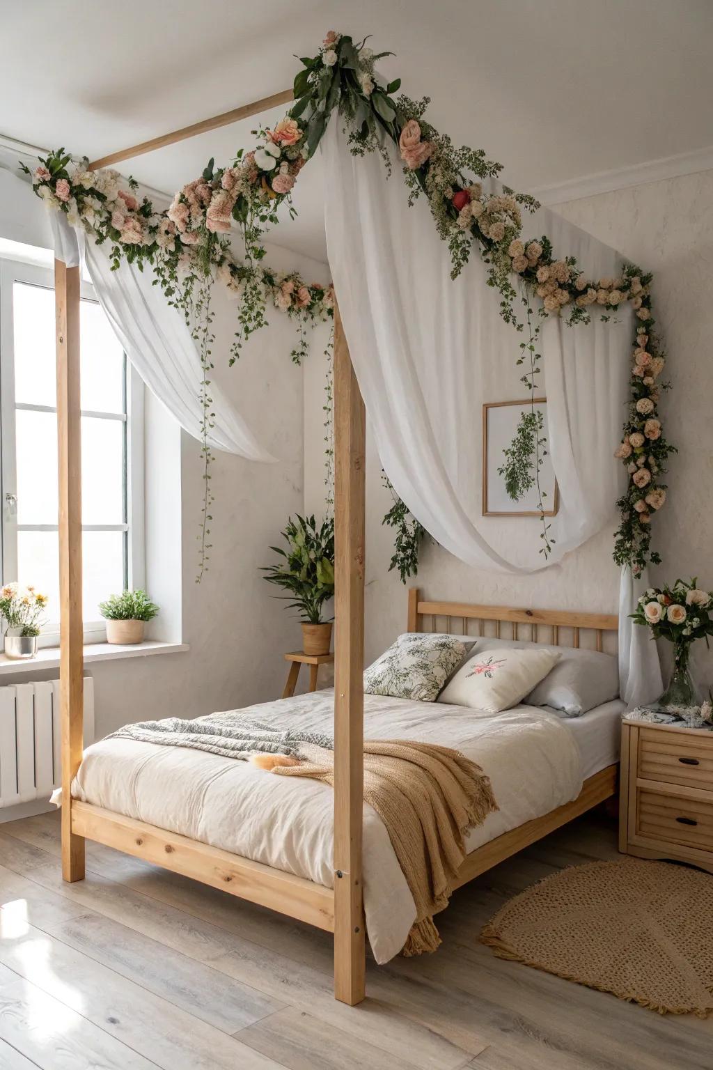DIY floral projects add a personal touch to your bedroom decor.
