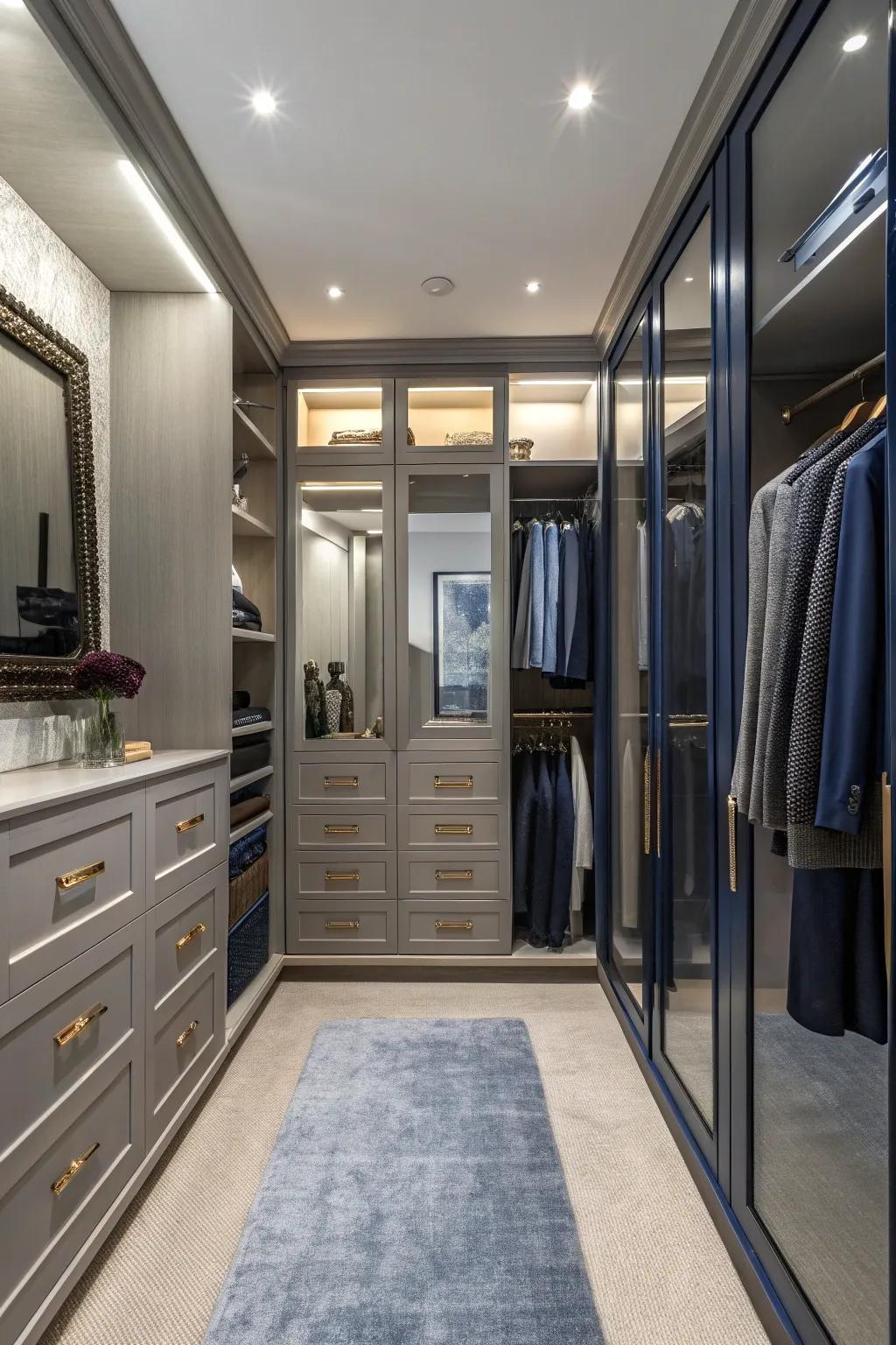Double the space, double the style with mirrored cabinetry that adds depth and function.
