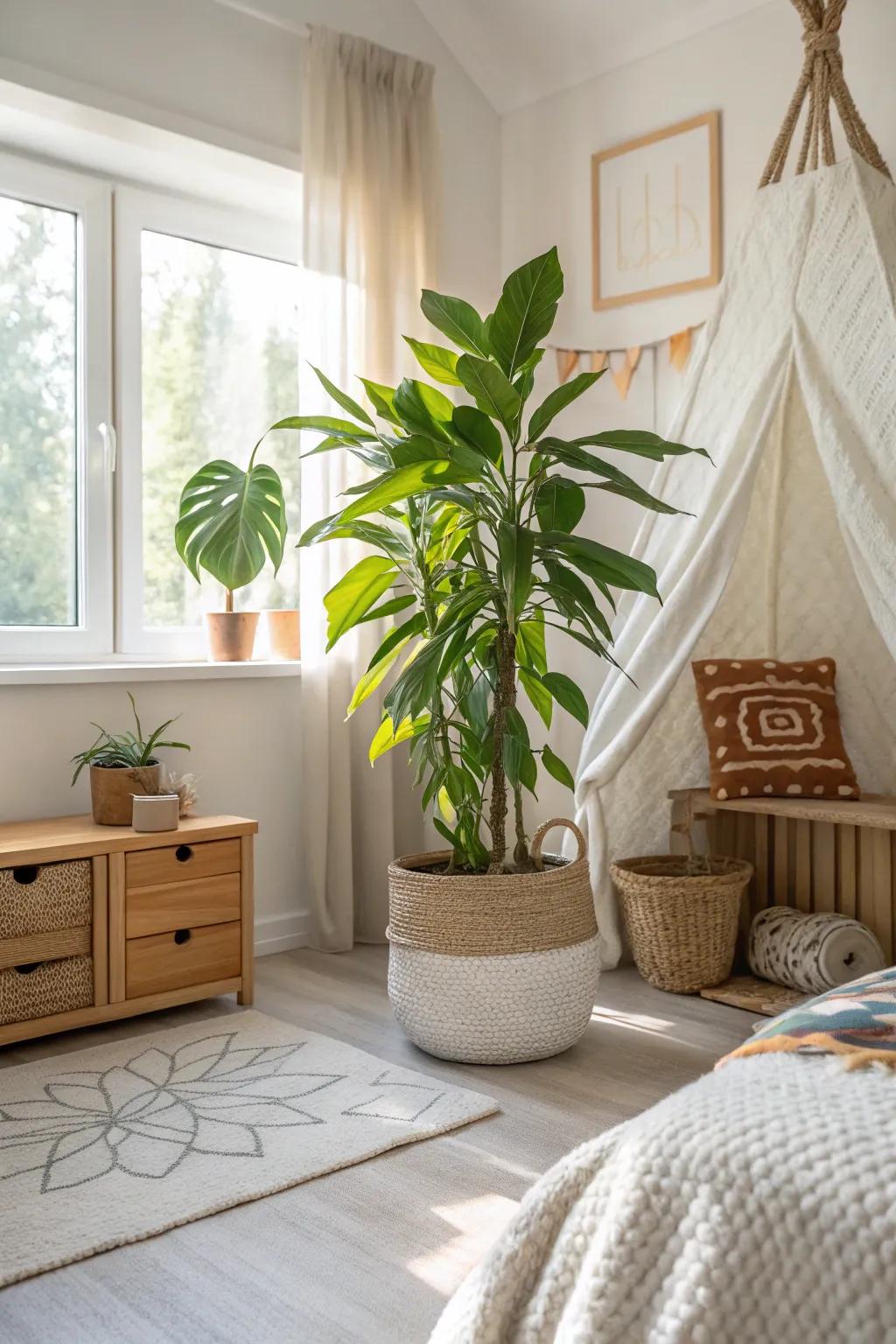 Bring life into the room with indoor plants that add freshness and calm.