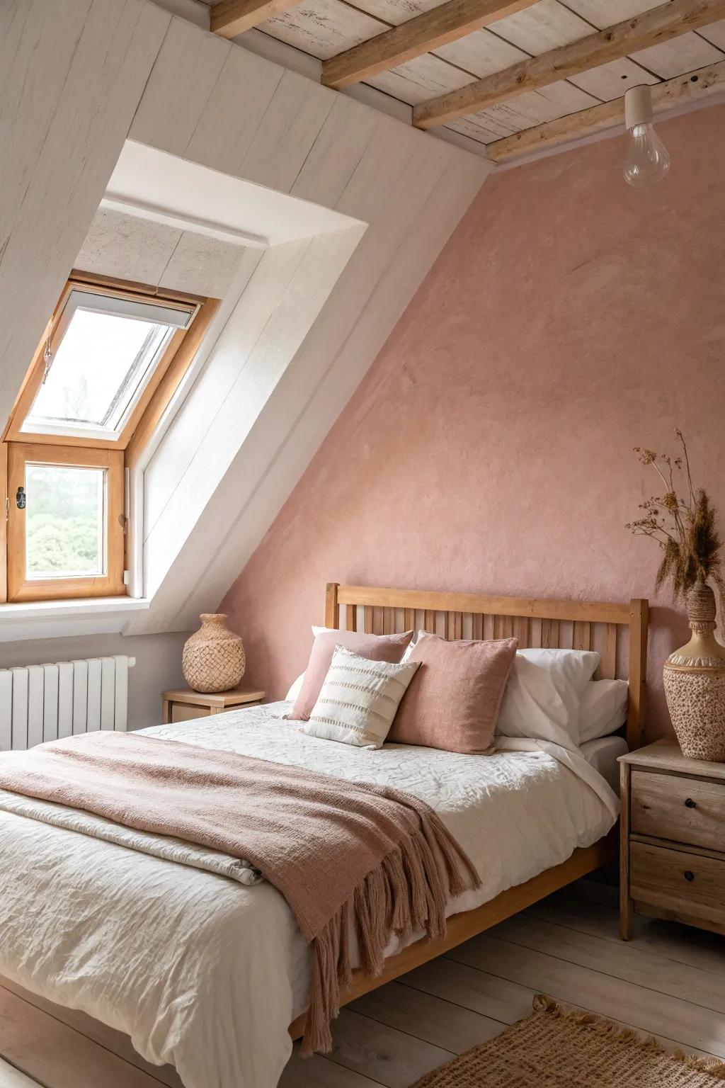Add an unexpected charm with a soft pink painted ceiling. 🌟 #CeilingDesign #InteriorStyle