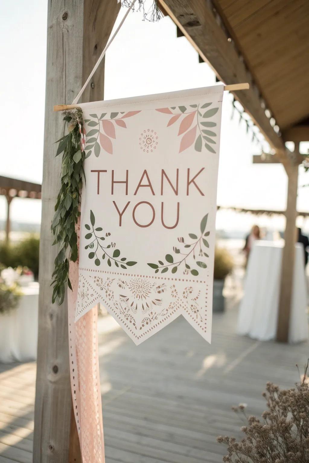 Delight in the details with a paper-cut banner that’s a work of art.