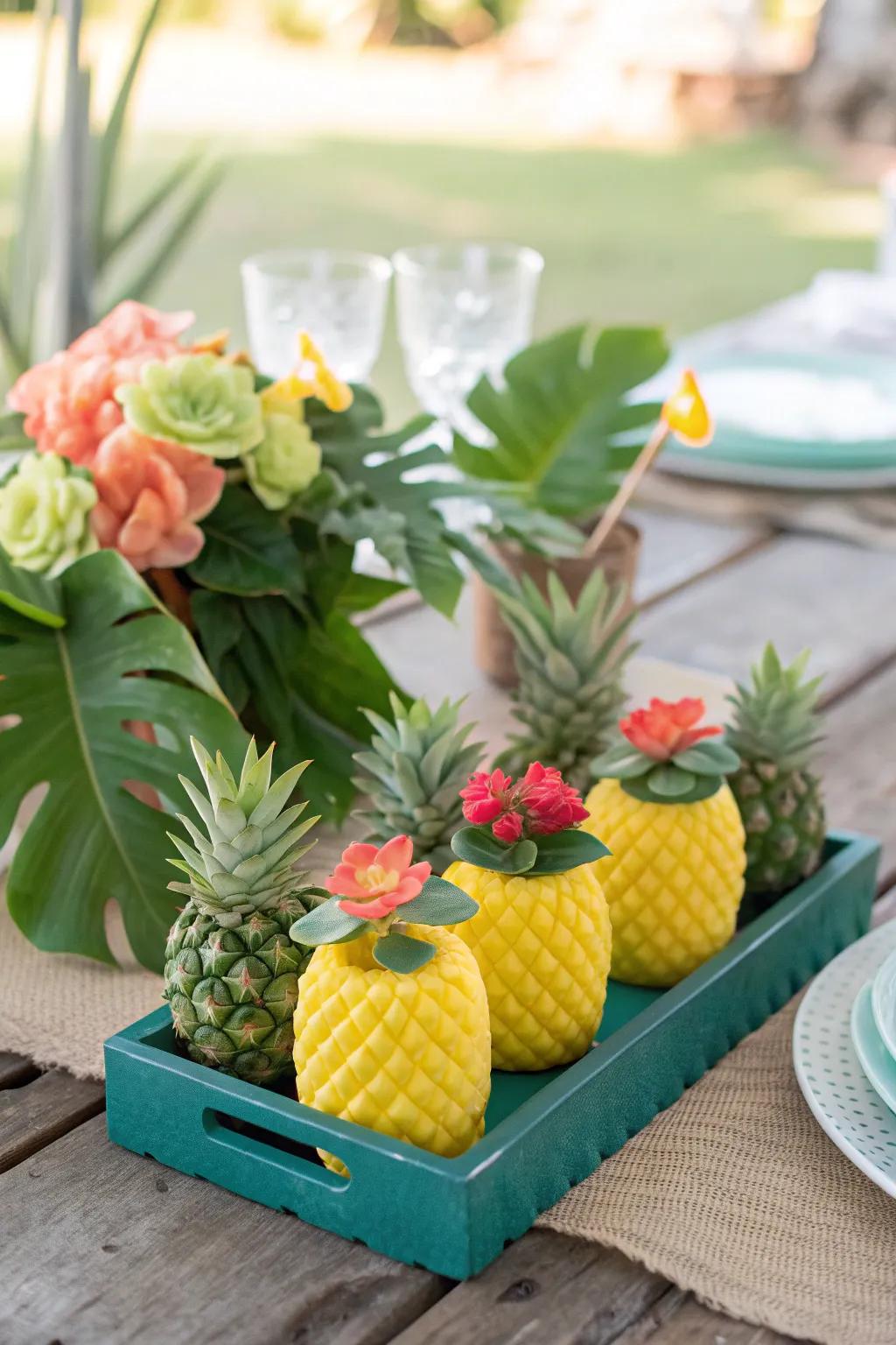 Send guests home with a piece of the tropics as a thoughtful party favor. #PartyFavors #TropicalGifts 🎁