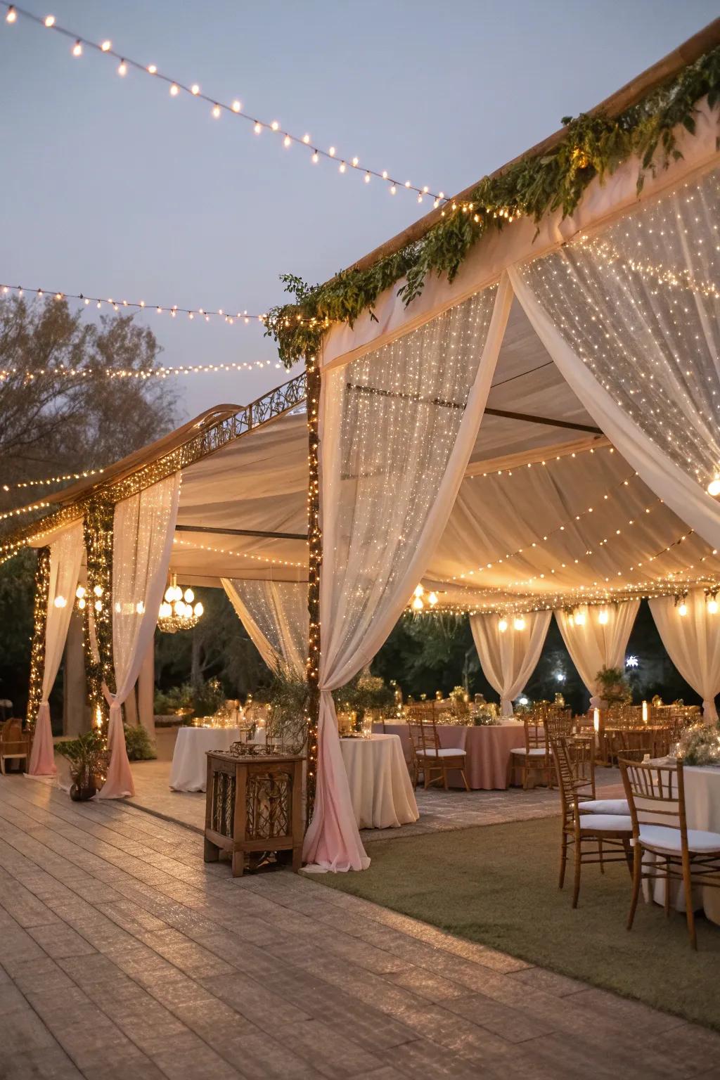 Celebrate under the stars with an outdoor space that blends elegance with nature. 🌟 #OutdoorEvent #StarryNight