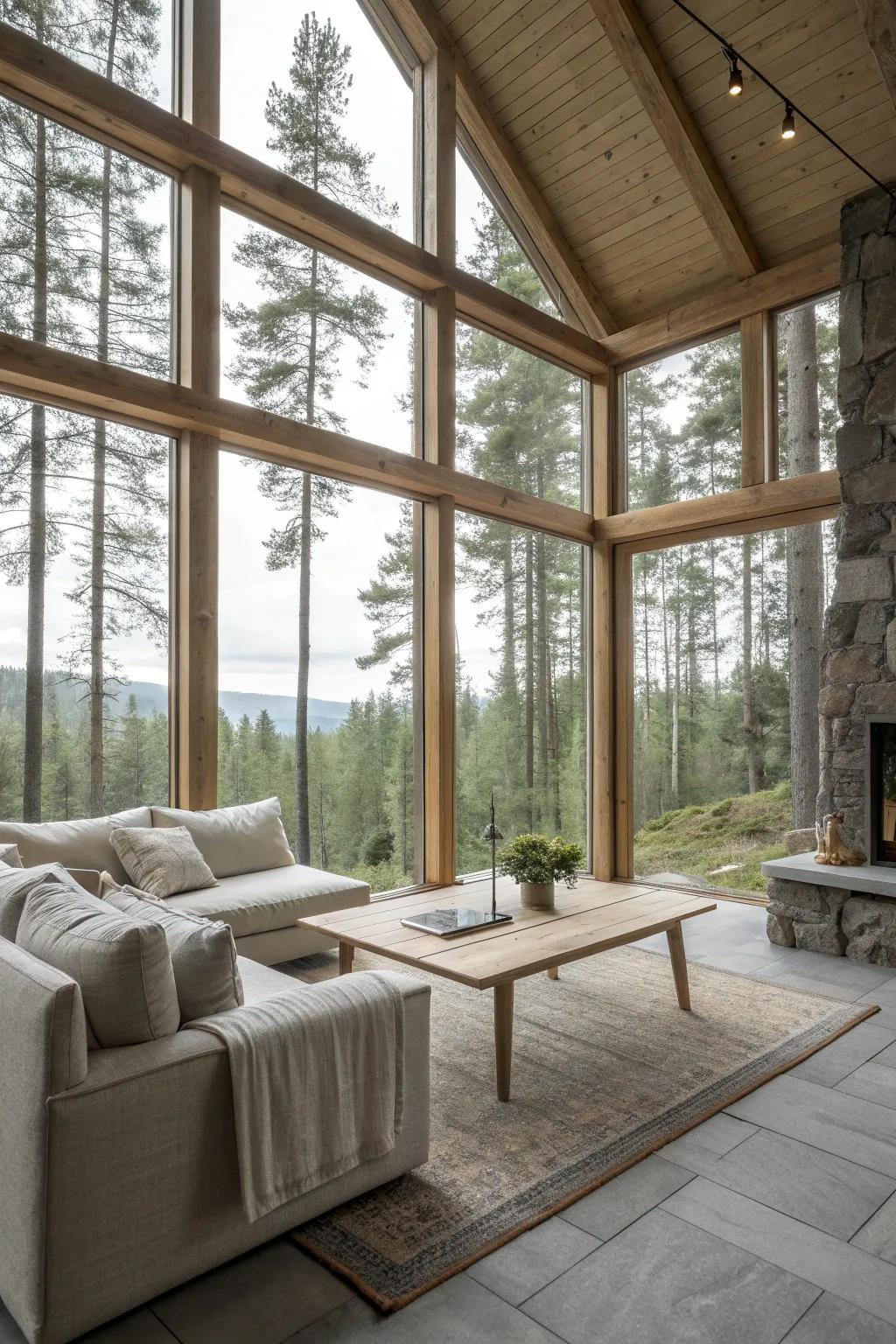 Let the beauty of nature be your art with expansive windows.