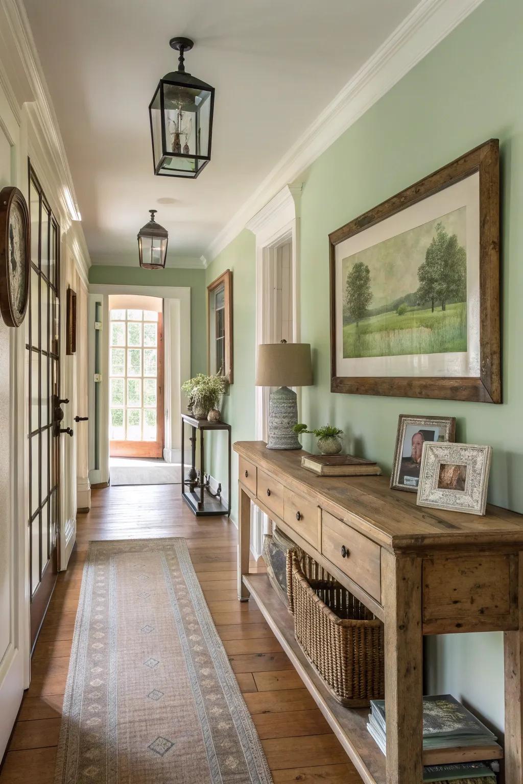 Vintage decor adds a sense of history and personal touch to your hallway.