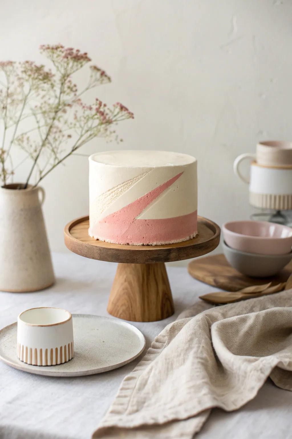 Embrace sophistication with a minimalist cake that speaks volumes with its simplicity.