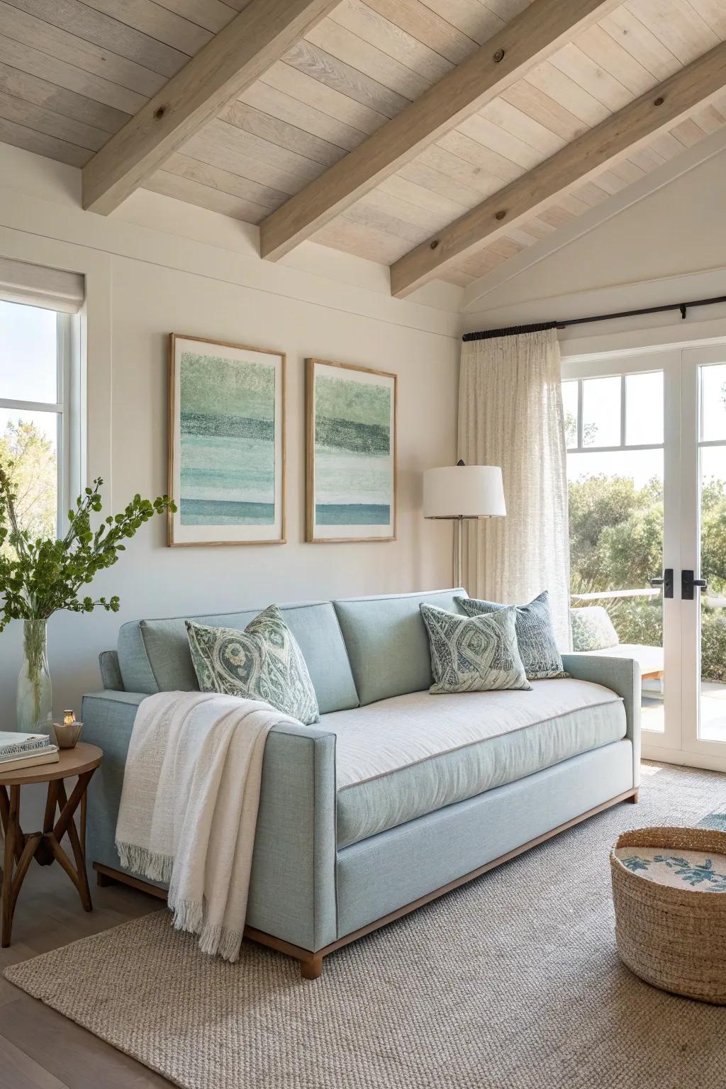 Sleek and stylish, the modern pull-out sofa is a versatile choice for any guest room.